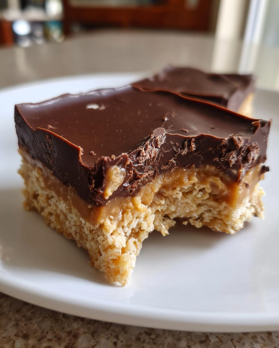 Close-up of a square of saltine cracker toffee with a bite taken out, showing the layers of cracker, caramel, and chocolate.