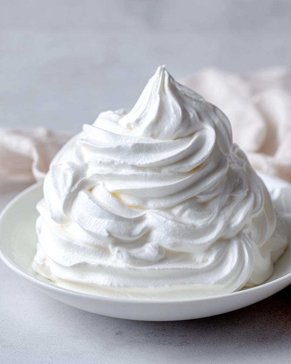 A generous swirl of thick, white royal icing ready for decorating sugar cookies that hardens.
