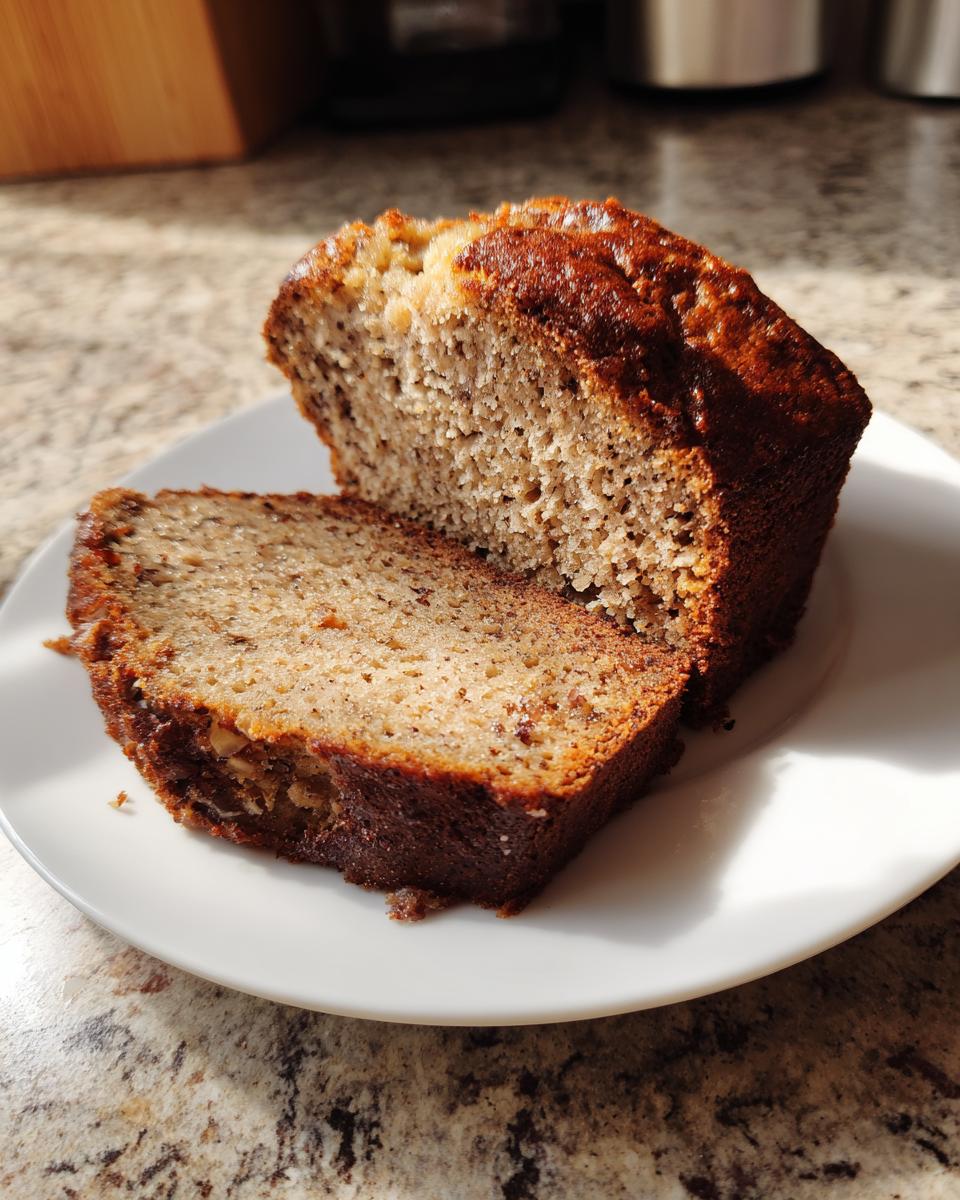 Two thick slices of moist sourdough beer bread with a dark crust resting on a white plate.